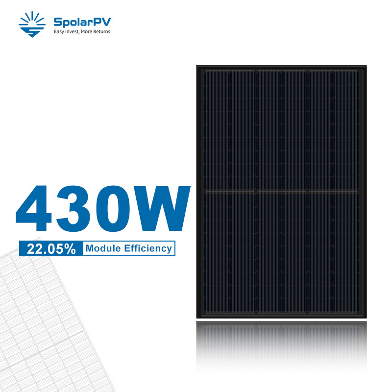 Full black solar panel 430w high mechanical load