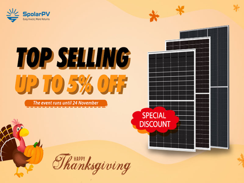 Warehouse solar modules thanksgiving promotion