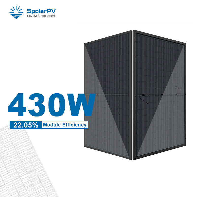 Full black solar panel 430w high mechanical load