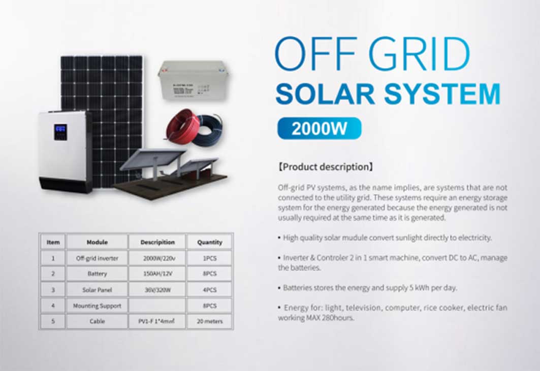 SpolarPV off-grid 2kw solar system