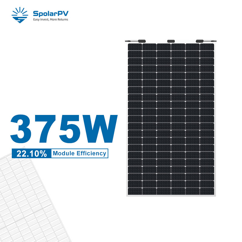 375w flexible solar module for household rooftop