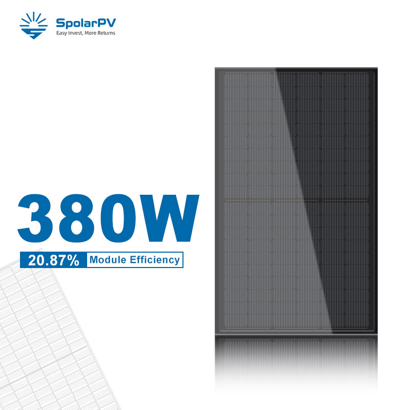 380w solar panel full black